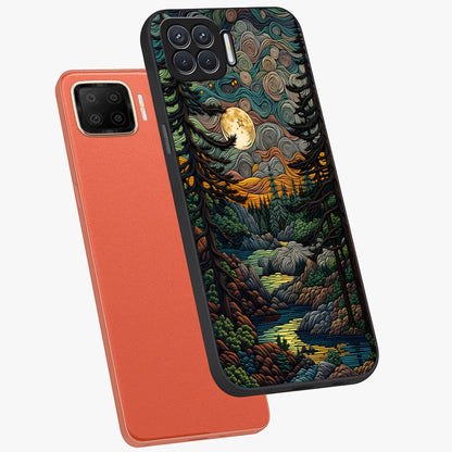 Moonlight Forest Dream Glass Case displayed in angled mockup highlighting dreamy forest design with glowing moon aesthetic.