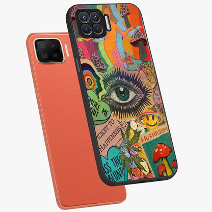 Mystic Eye Wonderland Glass Case displayed in angled mockup highlighting magical eye illustration with dreamy aesthetic.