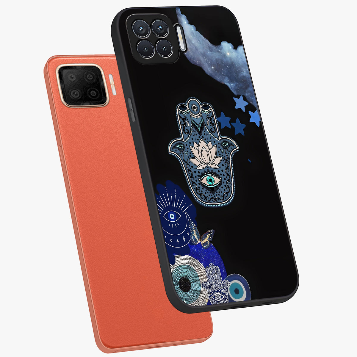 Mystic Hand Aura Glass Case displayed in angled mockup highlighting magical aura design with spiritual aesthetic style.