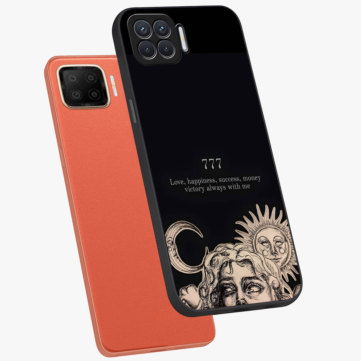 Mystic Victory Aura Glass Case displayed in angled mockup highlighting energetic aura design with bold mystical aesthetic.