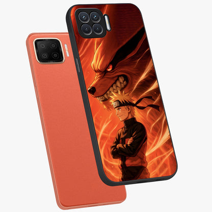 Nine Tails Legacy Glass Case displayed in angled mockup highlighting dynamic anime beast illustration with bold mystical aesthetic.