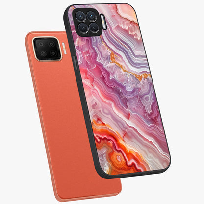 Rose Quartz Marble Glass Case displayed in angled mockup highlighting elegant marble pattern with soft aesthetic style.