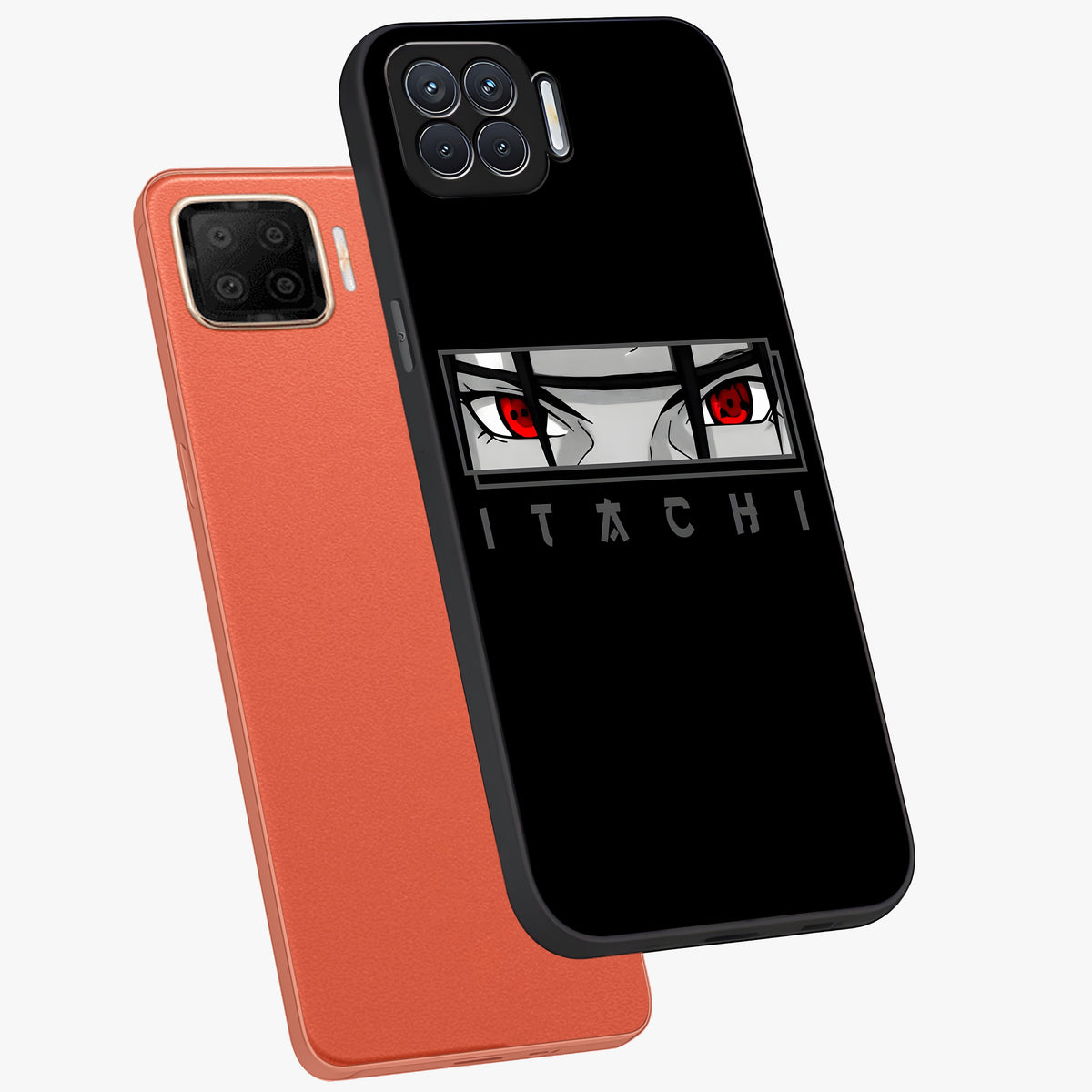 Scarlet Gaze Dominance Glass Case displayed in angled mockup highlighting intense visual design with bold scarlet aesthetic.