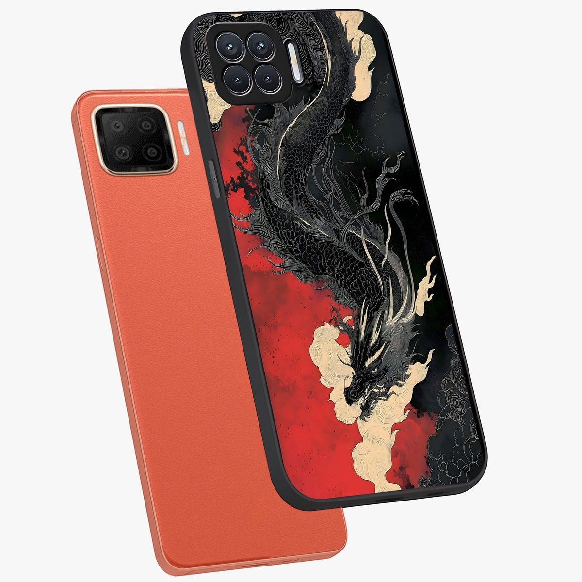 Shadow Dragon Fury Glass Case displayed in angled mockup highlighting powerful dragon illustration with dark fantasy aesthetic.