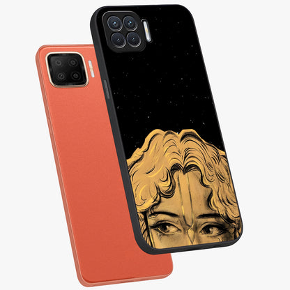 Shri Krishna Art Glass Case displayed in angled mockup highlighting spiritual Krishna illustration with divine aesthetic.