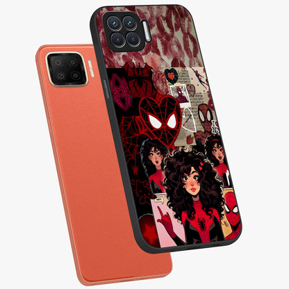 Spider Love Story Glass Case displayed in angled mockup highlighting expressive comic inspired design with playful aesthetic.