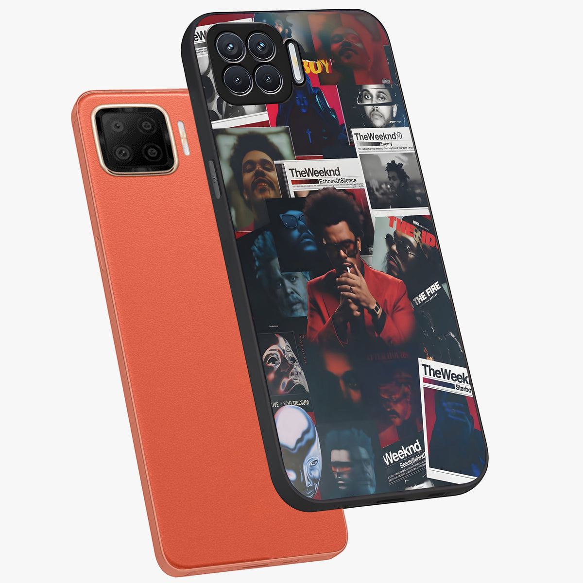The Weeknd Glass Case displayed in angled mockup highlighting stylish pop culture inspired design with modern aesthetic.
