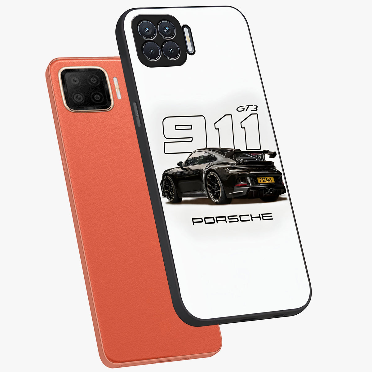Turbo Legacy Icon Glass Case displayed in angled mockup highlighting dynamic automotive design with performance aesthetic.