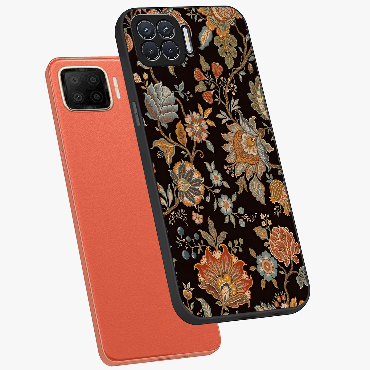 Vintage Floral Dream Glass Case displayed in angled mockup highlighting elegant vintage flower design with soft aesthetic style.