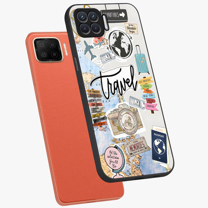Wanderlust Journal Glass Case displayed in angled mockup highlighting adventure themed design with aesthetic travel vibe.