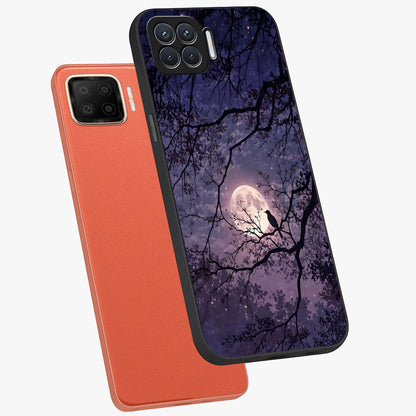 Whispering Moon Silence Glass Case displayed in angled mockup highlighting calm lunar design with dreamy night aesthetic.