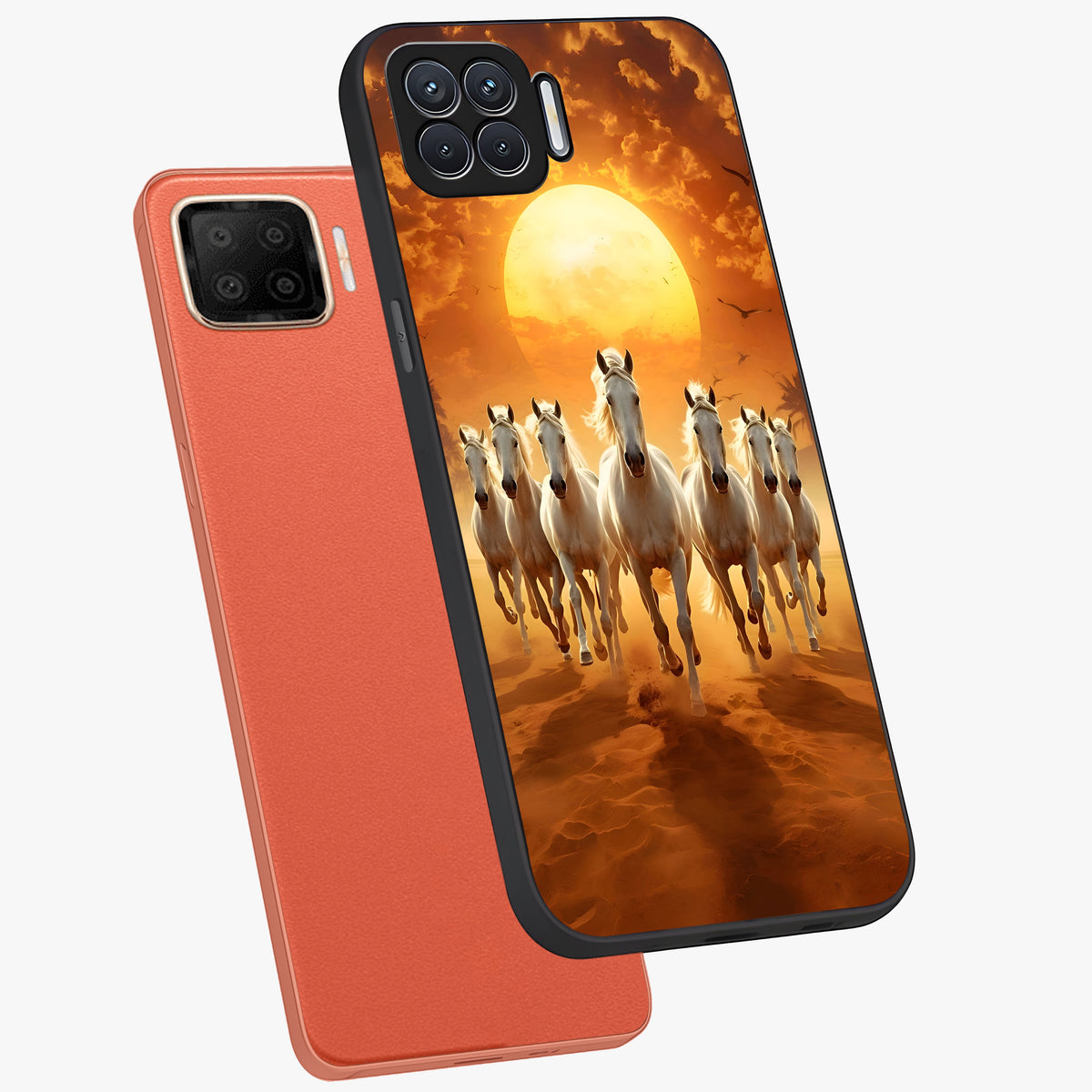 Wild Sunset Majesty Glass Case displayed in angled mockup highlighting vibrant sunset sky design with scenic aesthetic.
