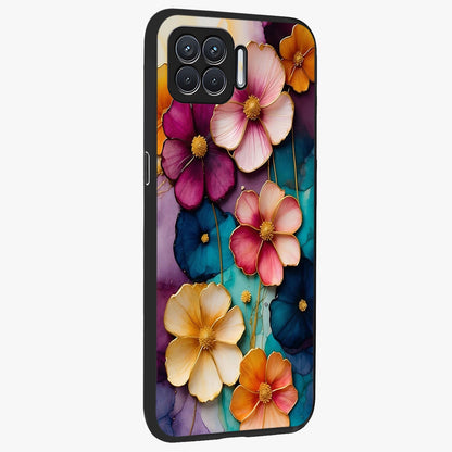 Artlyn Grace Flower Pattern Glass Case upright view showcasing graceful floral artwork with aesthetic botanical style.