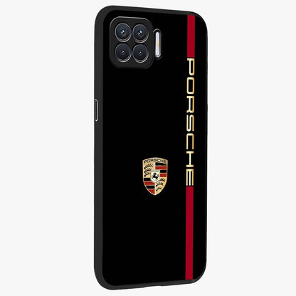 Black Minimal Porsche Glass Case upright view showcasing stylish automotive artwork with bold minimal theme.