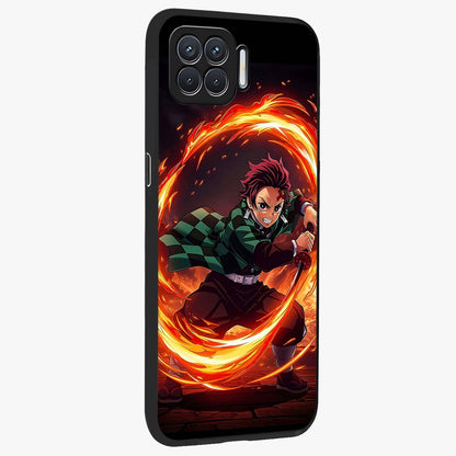 Blazing Sword Resolve Glass Case upright view showcasing dramatic warrior inspired artwork with intense visual style.