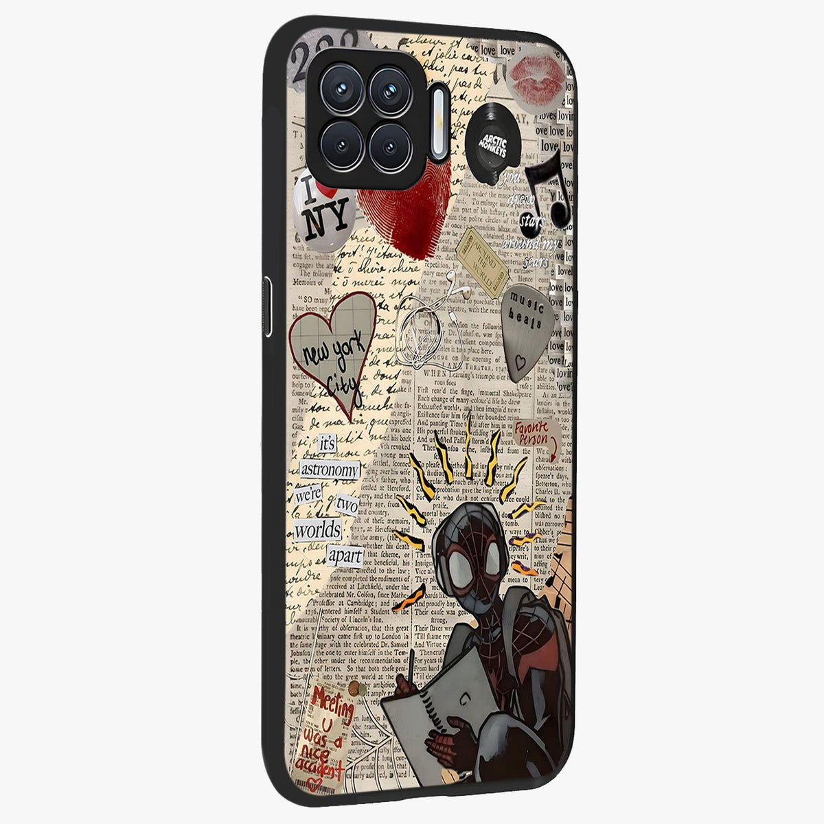 City Dream Sketch Glass Case upright view showcasing urban skyline artwork with stylish hand drawn design.