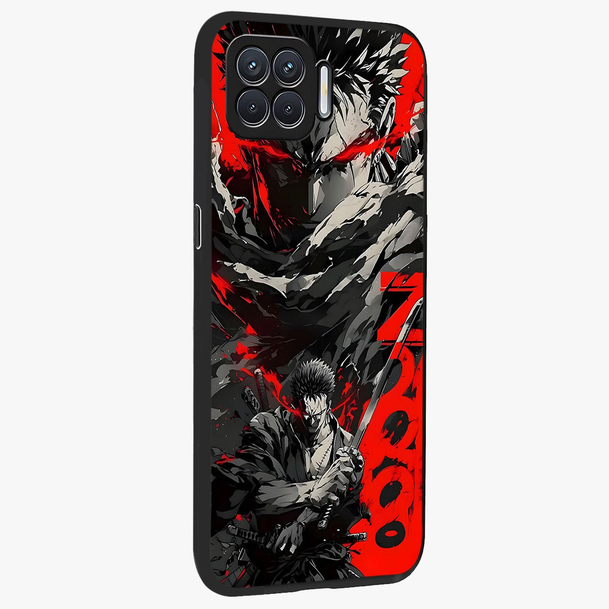 Demon Sword Resolve Glass Case upright view showcasing dramatic warrior artwork with intense battle theme.