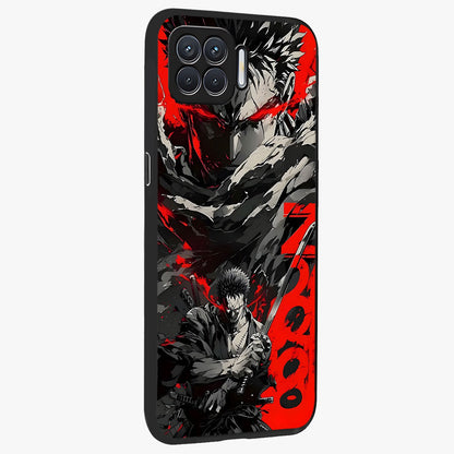 Demon Sword Resolve Glass Case upright view showcasing dramatic warrior artwork with intense battle theme.