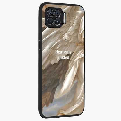 Divine Winged Grace Glass Case upright view showcasing spiritual wing artwork with soft celestial theme.