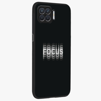 Focus Mode On Glass Case upright view showcasing strong typography statement with sleek motivational theme.