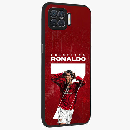 Goal Celebration Legacy Glass Case upright view showcasing dynamic football inspired artwork with victory celebration aesthetic.