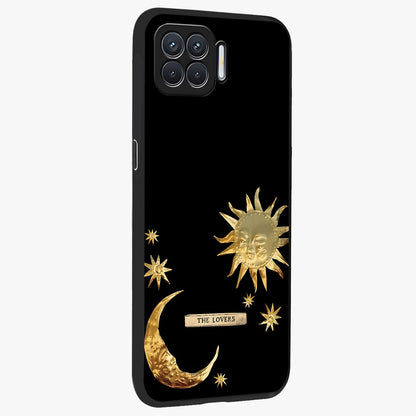 Gold Sun Blush Glass Case upright view showcasing glowing sun artwork with elegant celestial theme.