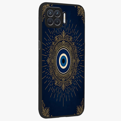 Golden Celestial Charm Glass Case upright view showcasing radiant celestial artwork with elegant golden theme.