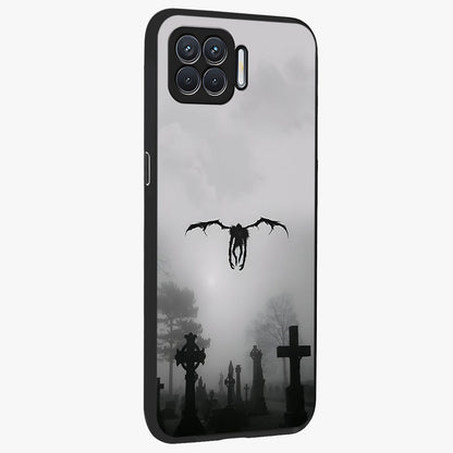Graveyard Shadow Descent Glass Case upright view showcasing haunting graveyard artwork with dramatic dark theme.