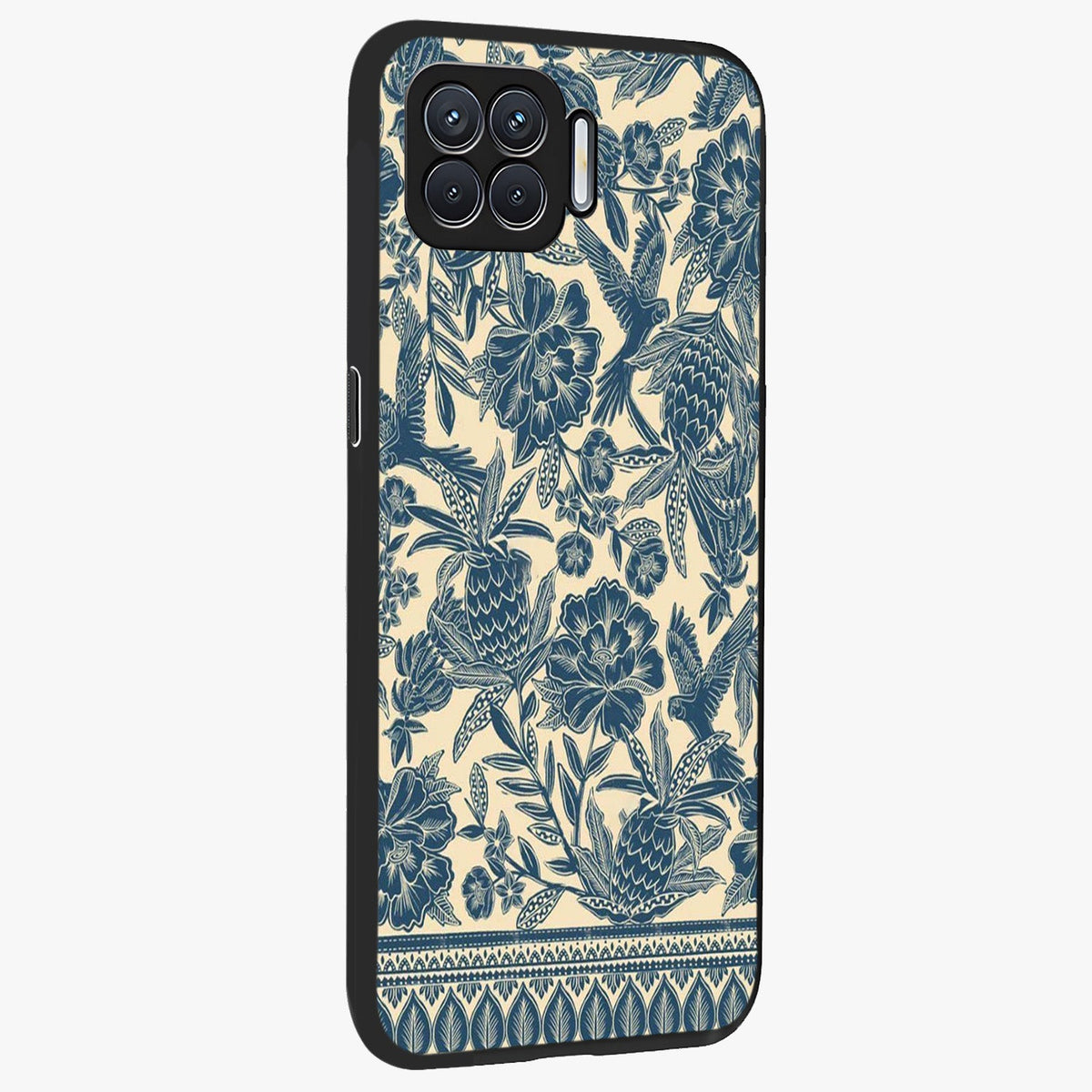 Heirloom Wild Bloom Glass Case upright view showcasing delicate wildflower artwork with timeless floral theme.