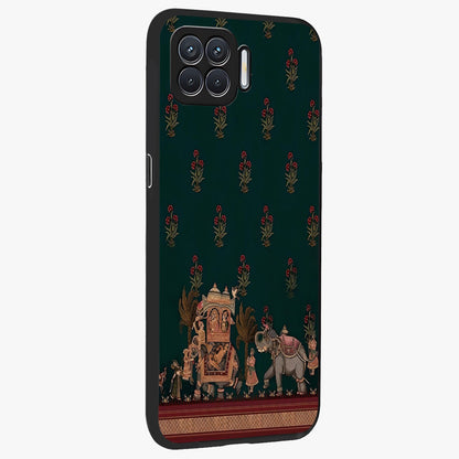 Macmerise Glass Case upright view showcasing bold artistic artwork with contemporary design theme.