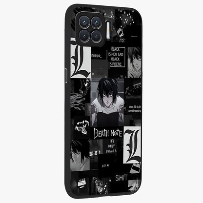 Midnight Chaos Mind Glass Case upright view showcasing expressive abstract artwork with bold dark theme.