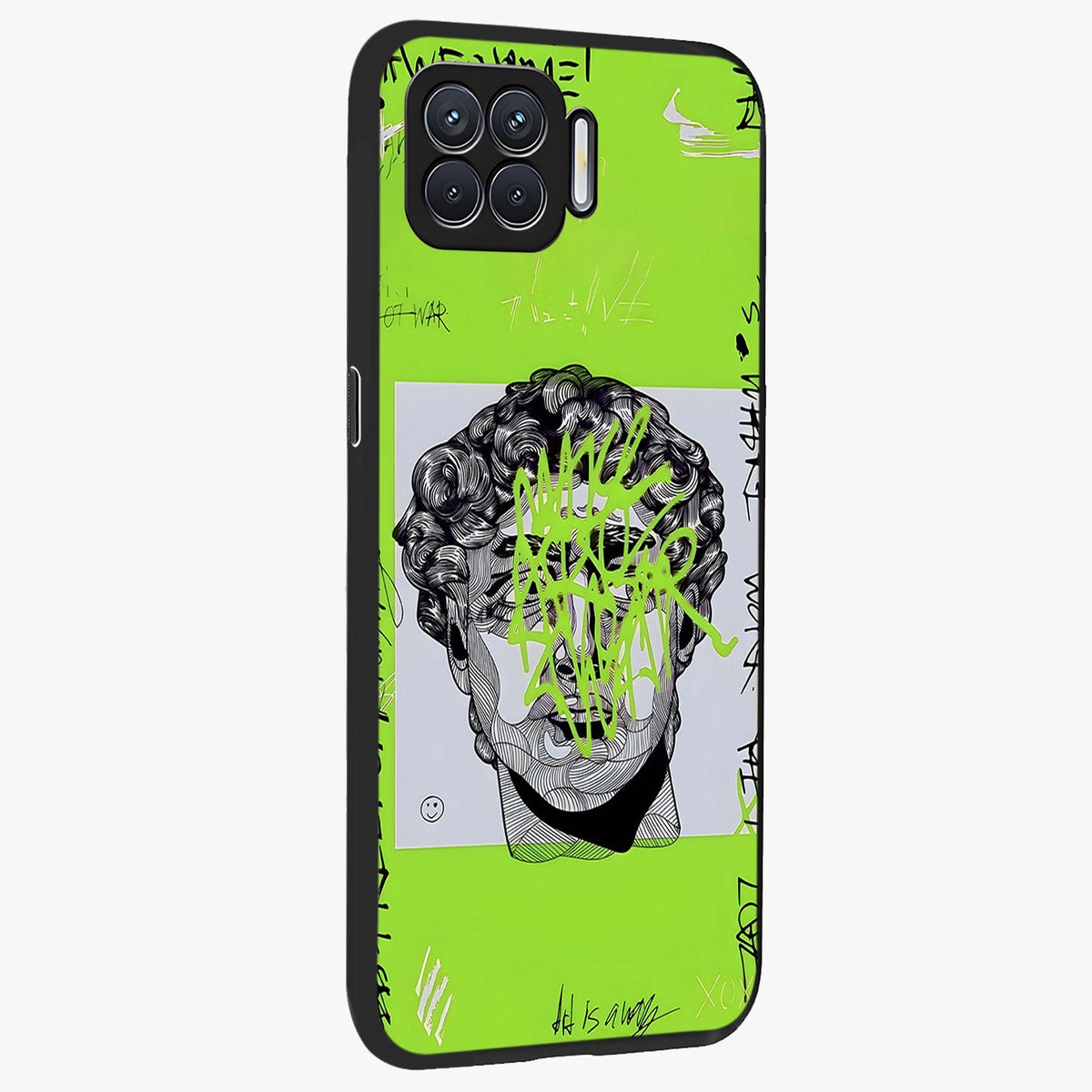 Neo Graffiti Rebellion Glass Case upright view showcasing colorful graffiti artwork with bold modern street style.