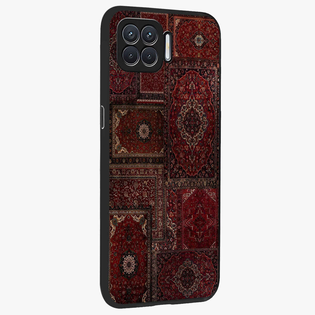 Persian Velvet Tale Glass Case upright view showcasing elegant Persian artwork with classic heritage theme.