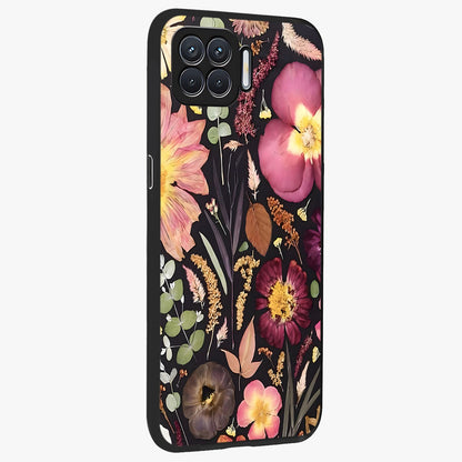Petal Dream Tapestry Glass Case upright view showcasing detailed floral tapestry artwork with artistic nature theme.