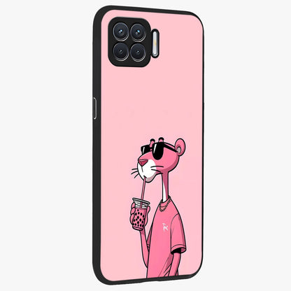 Pink Panther Glass Case upright view showcasing fun animated artwork with stylish retro cartoon theme.