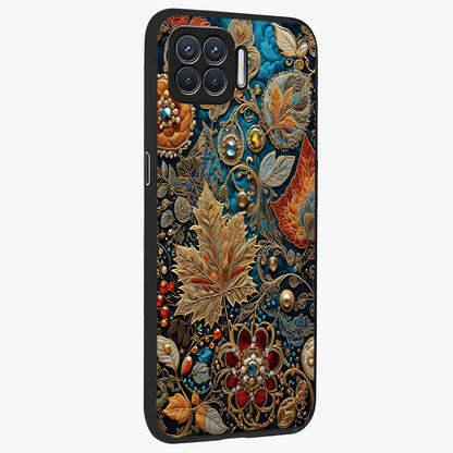 Royal Jewel Garden Glass Case upright view showcasing rich floral artwork with luxurious garden theme.