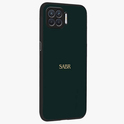 Sabr Minimal Patience Glass Case upright view showcasing calm minimalist artwork with motivational patience theme.