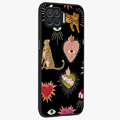 Sacred Jungle Heart Glass Case upright view showcasing vibrant jungle artwork with symbolic heart theme.