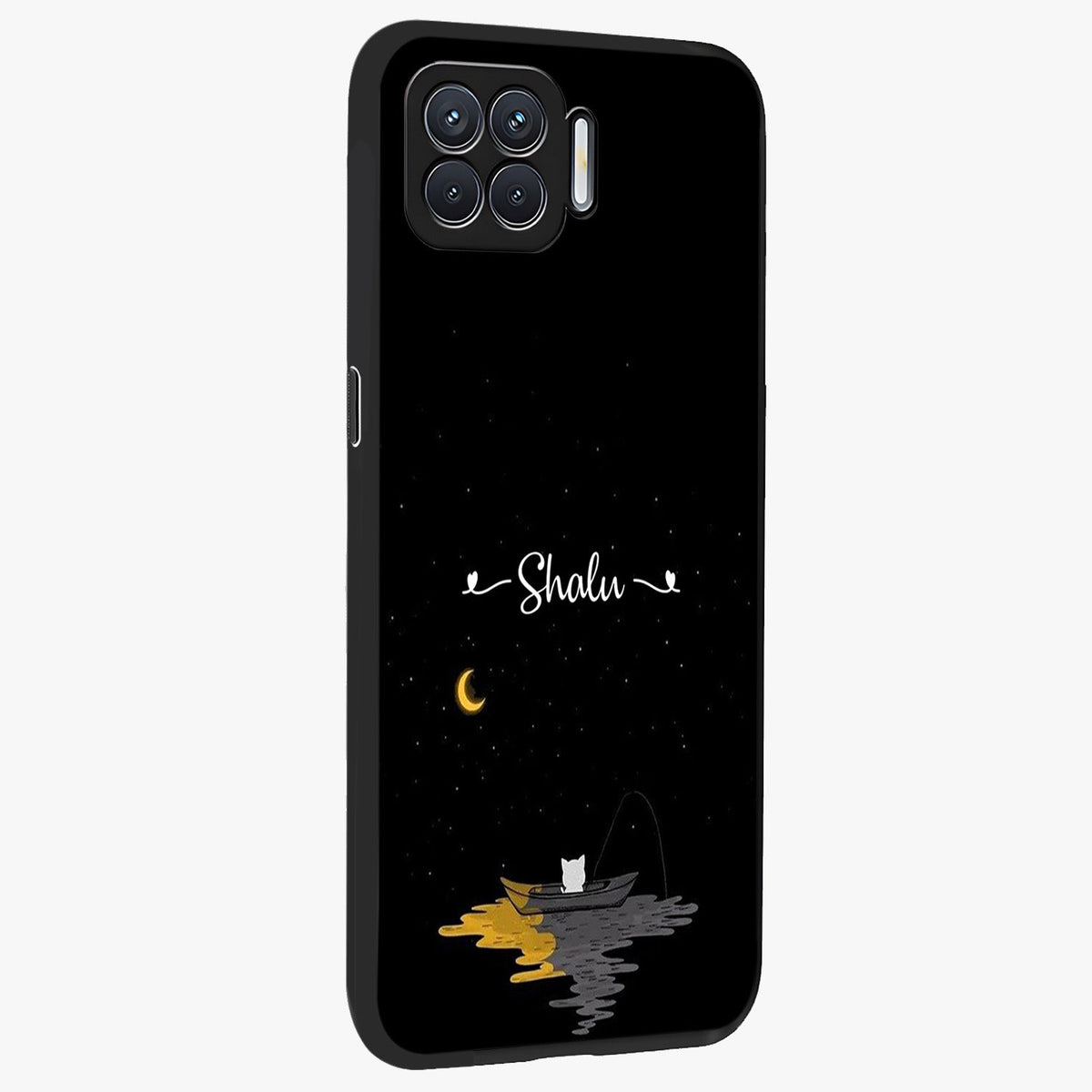 Silent Night Row Glass Case upright view showcasing tranquil night artwork with serene landscape theme.