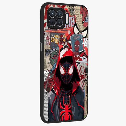 Spider Collage Street Glass Case upright view showcasing bold superhero artwork with urban street theme.