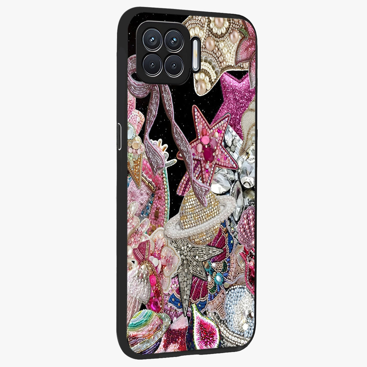 Starlit Jewel Dream Glass Case upright view showcasing radiant star inspired artwork with magical night theme.