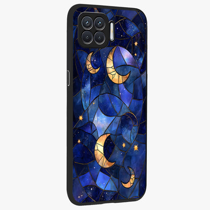Starlit Sky Tapestry Glass Case upright view showcasing elegant starry sky artwork with cosmic decorative theme.
