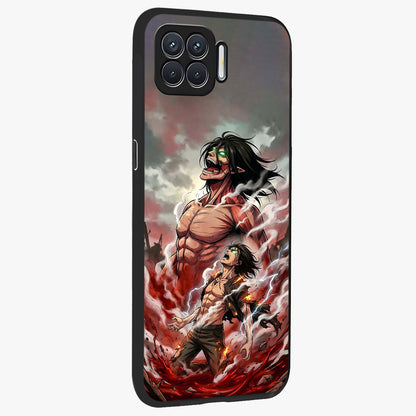 Titan Awakening Fury Glass Case upright view showcasing intense titan artwork with epic fantasy theme.
