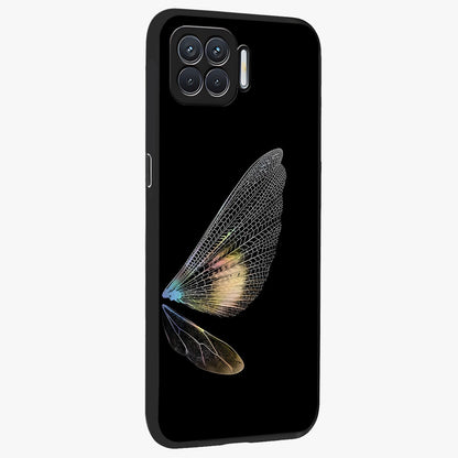 Whispers Of Wings Glass Case upright view showcasing elegant wing artwork with light airy theme.