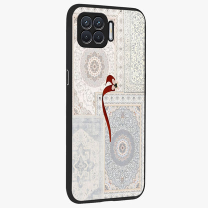 White Aesthetic Bow Glass Case upright view showcasing delicate ribbon bow artwork with cute minimalist theme.
