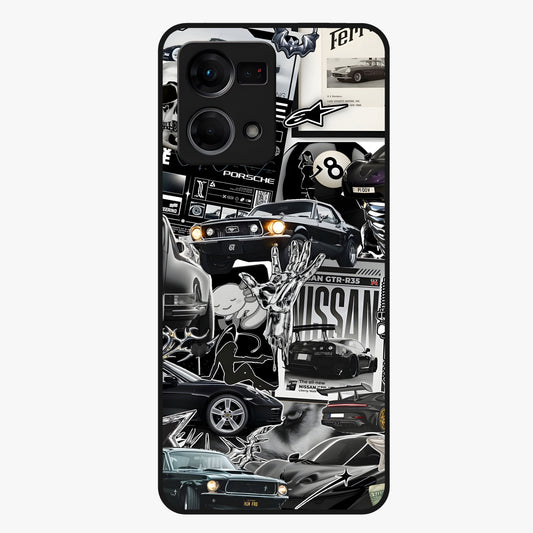 Aesthetic Dark Love Glass Case showing flat back view with dark romantic artwork and glossy glass finish.