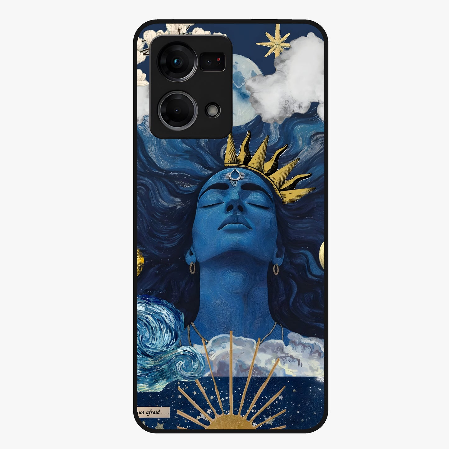 Aesthetic Lord Shiva Glass Case showing flat back view with divine Shiva artwork and glossy glass finish.