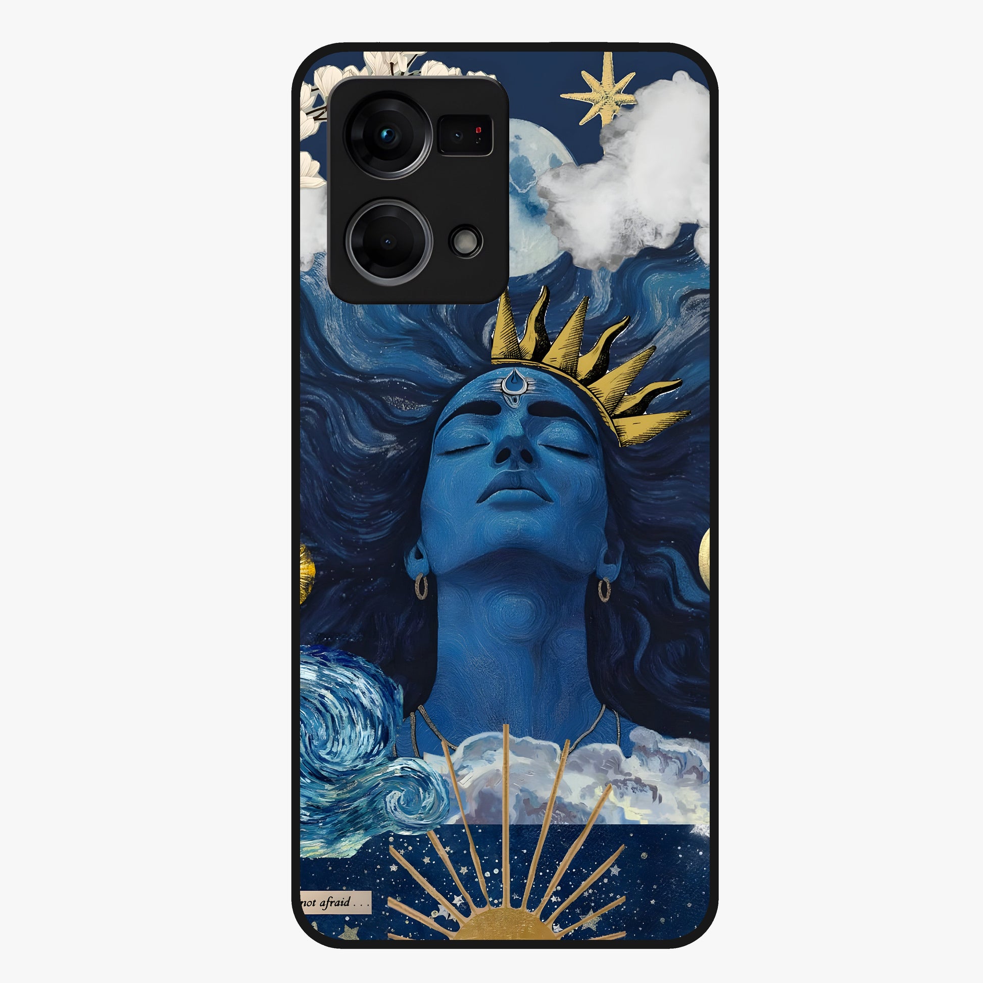 Aesthetic Lord Shiva Glass Case showing flat back view with divine Shiva artwork and glossy glass finish.