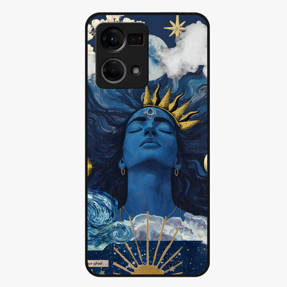 Aesthetic Lord Shiva Glass Case showing flat back view with divine Shiva artwork and glossy glass finish.