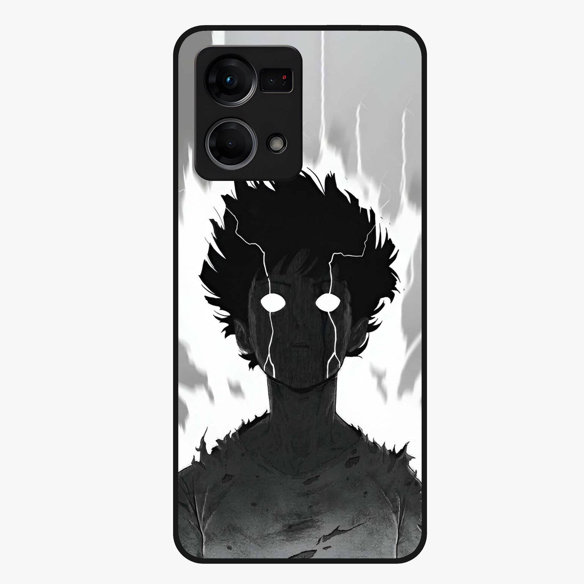 Awakened Inner Rage Glass Case showing flat back view with intense artistic artwork and glossy glass finish.